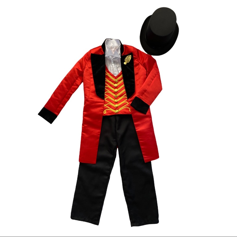 NEW Greatest Showman PT Barnum Youth Kids Costume + Top Hat, Circus, Ringmaster